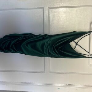 Green formal backless dress